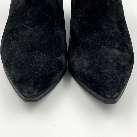 Paul Green Black Booties Ankle Boots Size 5 Leather Suede Pull On Pointy Toe - Picture 3 of 10